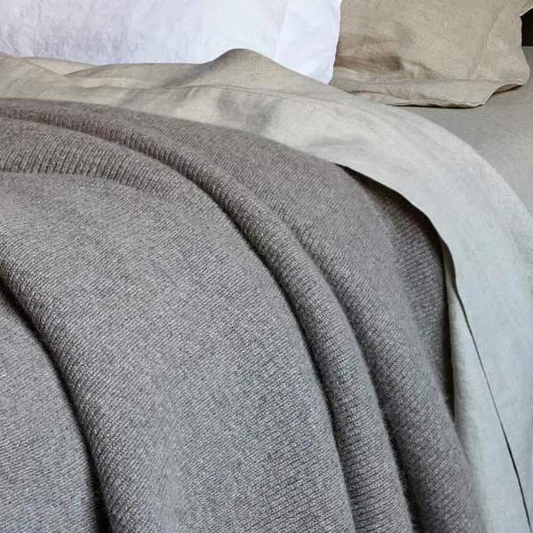 Fine Rib Angora and Merino Throw