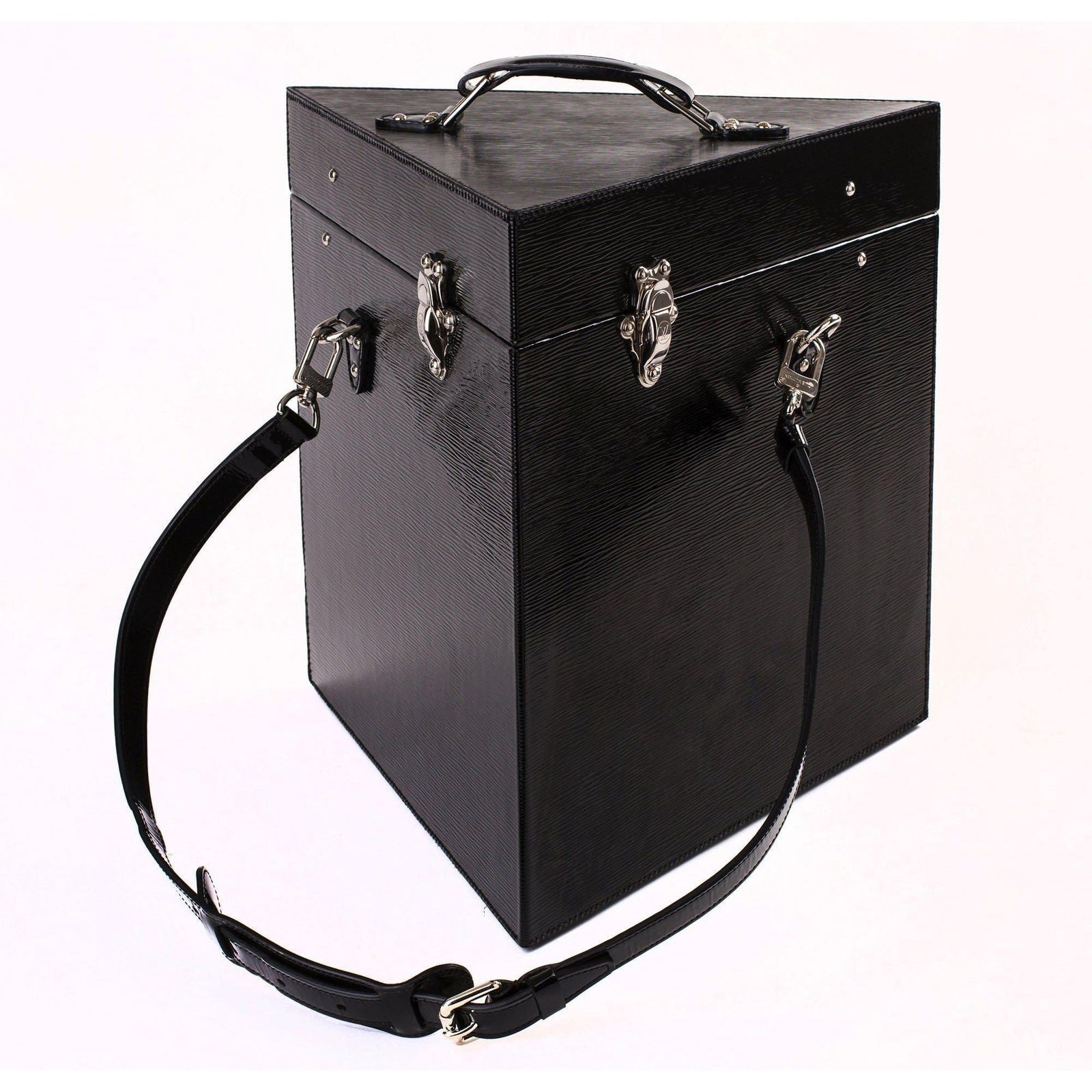 One of a kind Black epi leather wine case