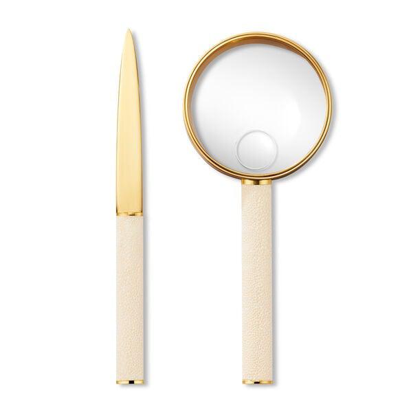 Shagreen Magnifying Glass and Letter Opener Set
