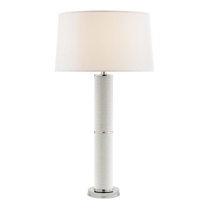 Upper Fifth Lamp in Ivory Croc and Polished Nickel