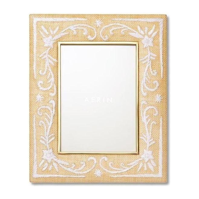 Valentina Embroidered Raffia Frame