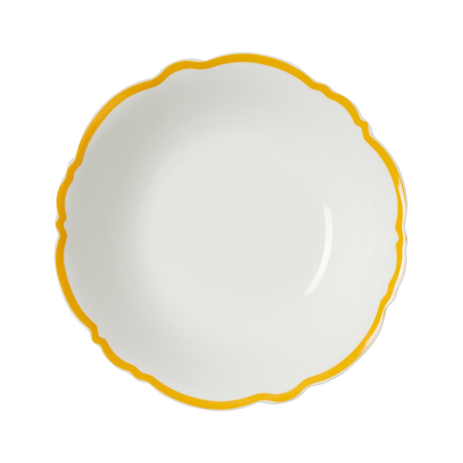 Yellow Wave Serving Bowl Set of 4