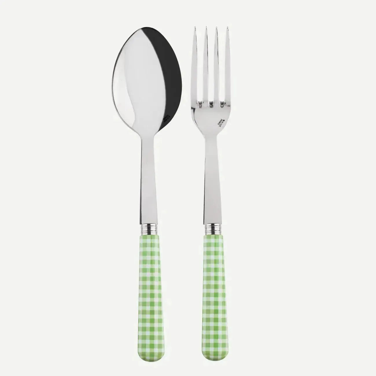 Vichy Gingham Garden Green Serving Set 2 Pieces