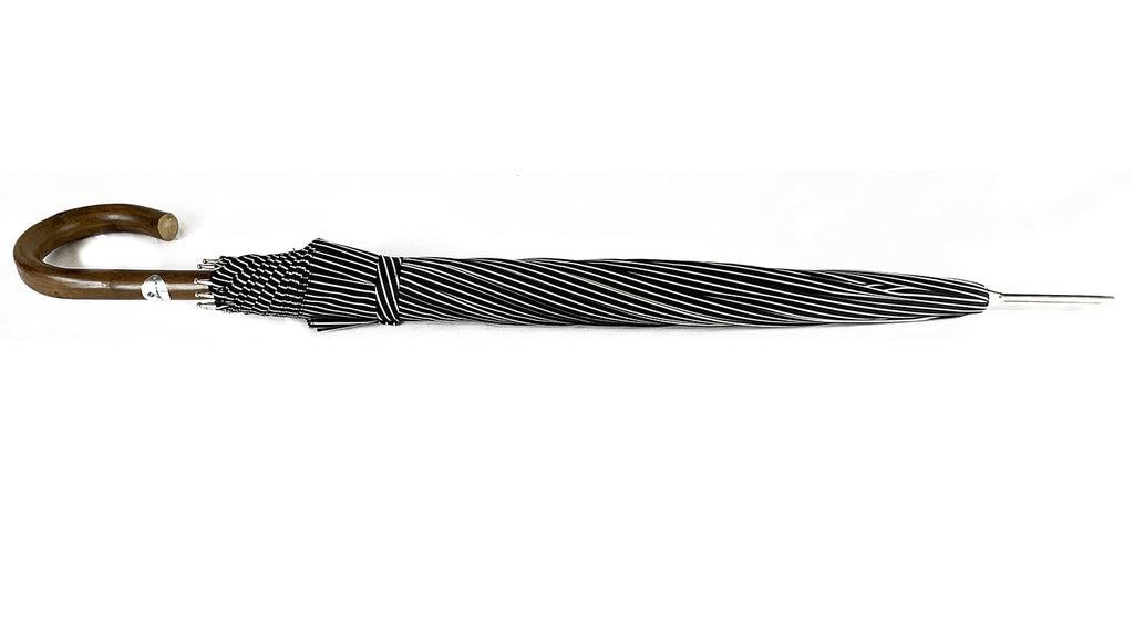 Black &amp; White Striped Classic Umbrella