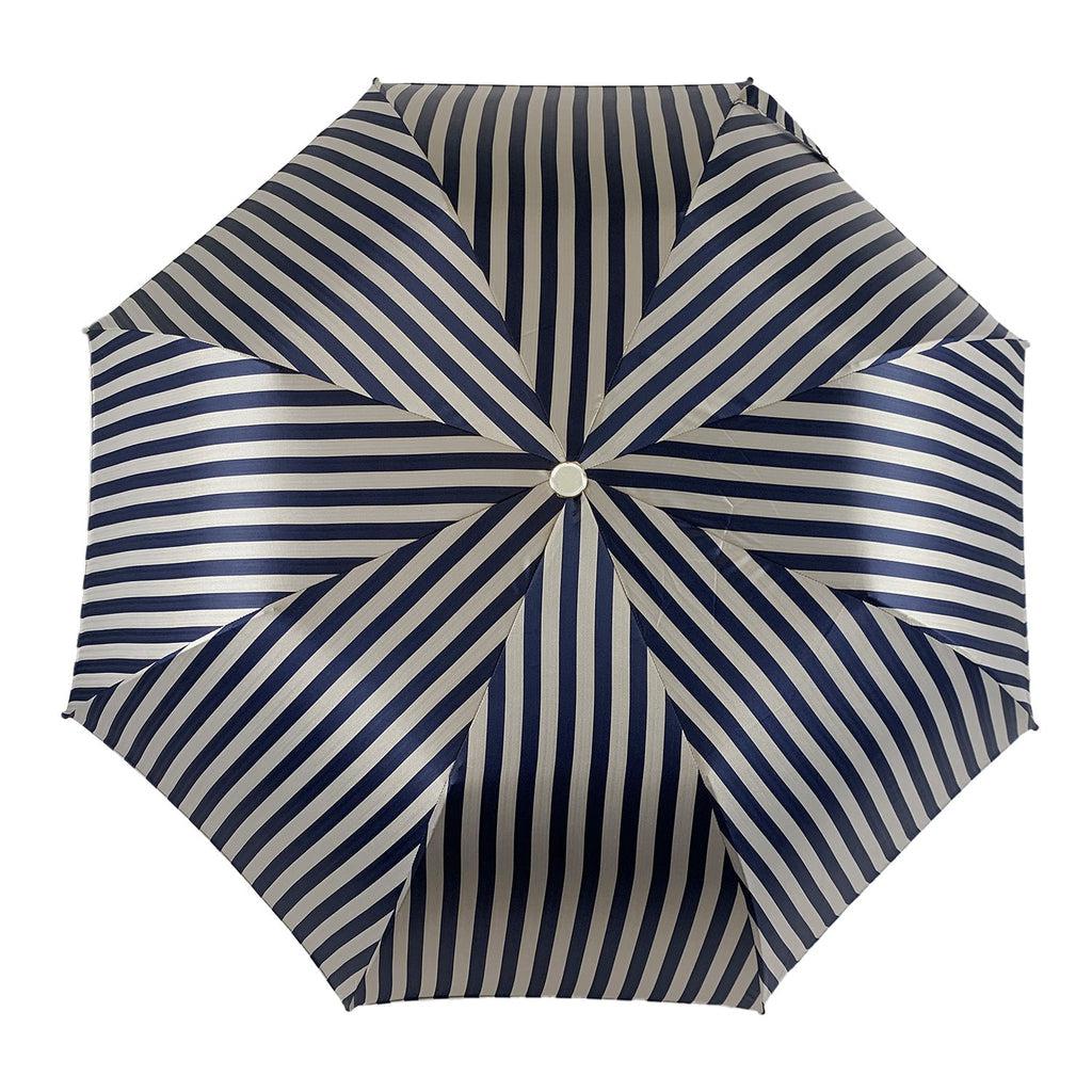 Elegant Striped Blue & Grey Umbrella