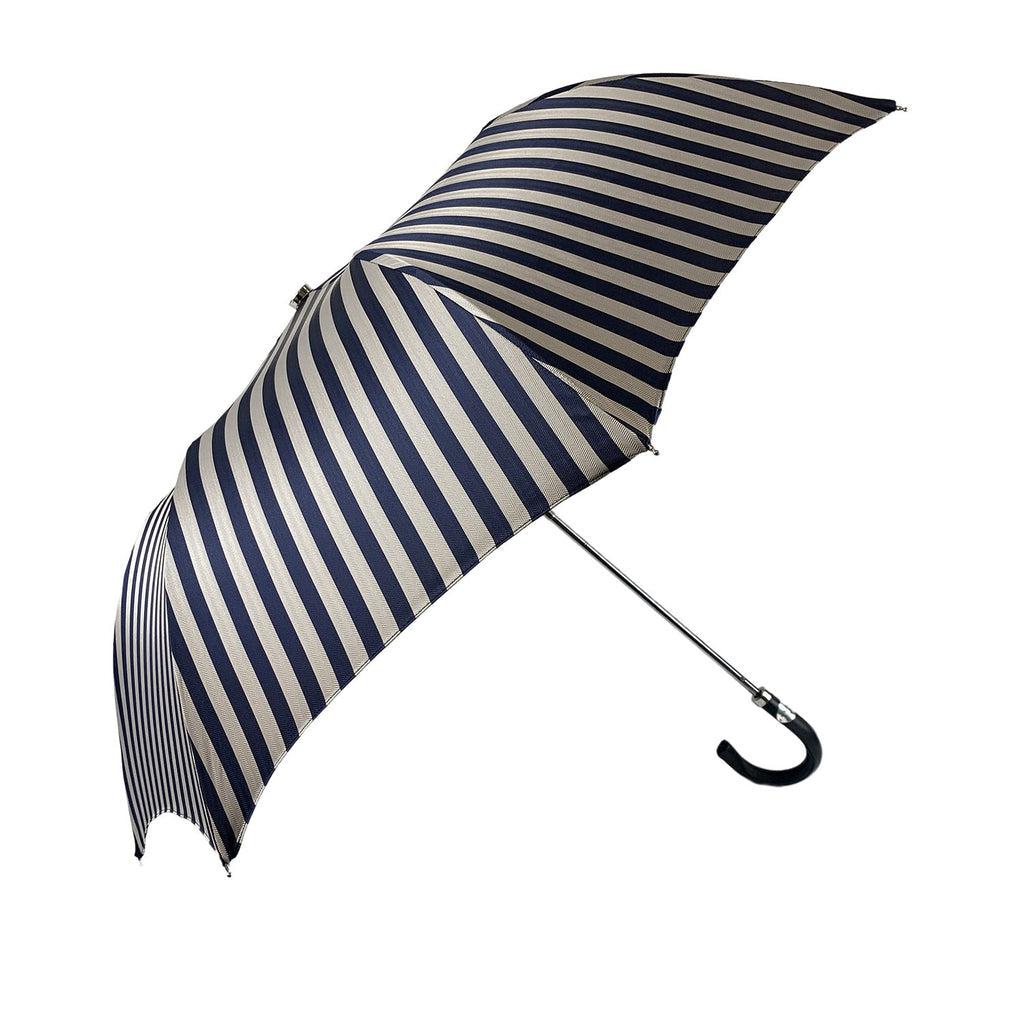 Elegant Striped Blue &amp; Grey Umbrella